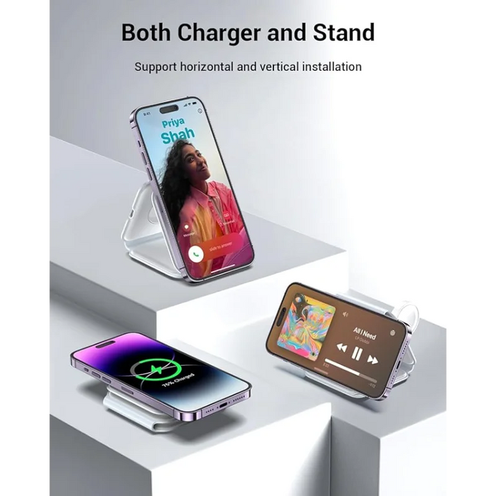 3 in 1 Foldable Wireless Charger - Magsafe Fast Wireless Charging Pad