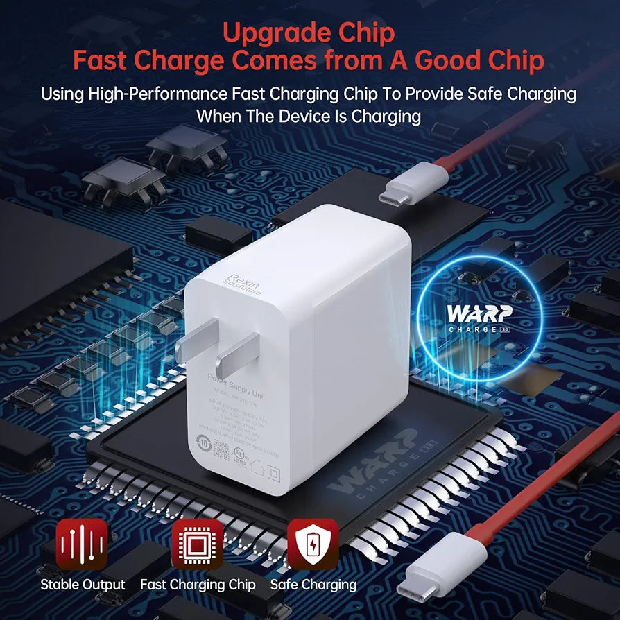 OnePlus 65w Warp Adapter with Supported Cable Royal Mania