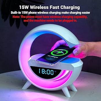 RGB G SHAPED LIGHT TABLE LAMP WITH WIRELESS CHARGER